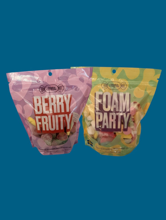 Swedish Candy Club Bundle: Foam Party and Berry Fruity Assorted Candy Mix